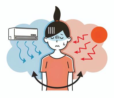 外は暑い、室内は寒い日本の夏